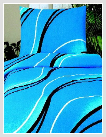 Posteľné prádlo bavlna vlnky modrá